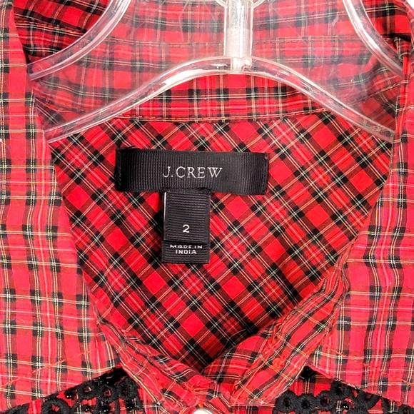 J. Crew Made in India Beaded Sequenced Checkerboard Button Up Shirt 2 - Picture 7 of 12